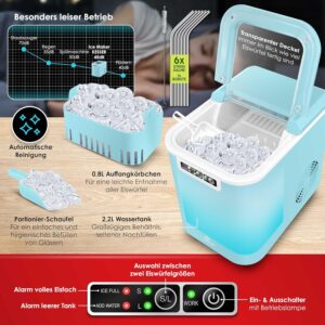 Machine à glaçons KESSER inox 12 kg/24h, prête en 7 min