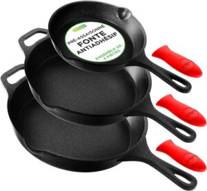 Poêles en fonte Nutrichef ensemble de 3 antiadhésives