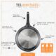 DIVORY grande poele 32cm I Poignee amovible, induction, revetu, aluminium - Grande poele a frire protege-poele - Poele a induction