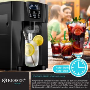 Machine à glaçons KESSER inox 12 kg/24h, réservoir 2 L