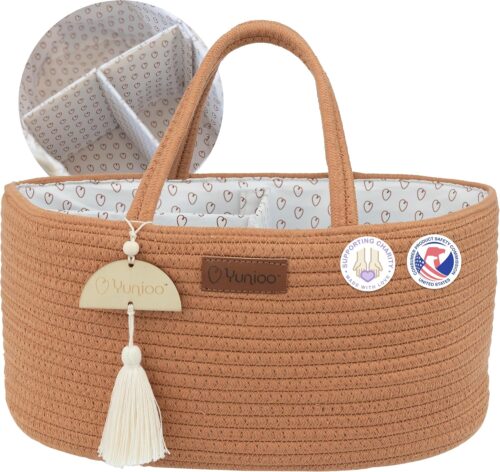 Yunioo Organisateur de panier a couches pour BebeOrganisateur de table a langer pour chambre d'enfantSac a langerPanier de rangem