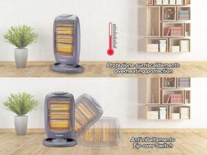 Radiateur halogène oscillant BEPER 1200W silencieux