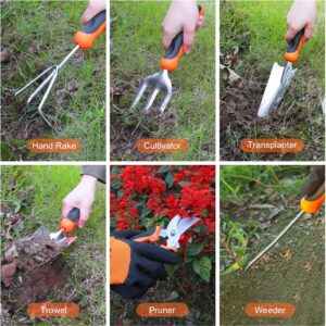 Outils jardin inox 13 pièces Stanew, poignée ergonomique