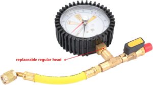 Manomètre 1/4'' SAE -1~60 bar 80mm pour climatisation R134a