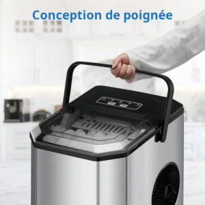 Machine à glaçons 6 min 9 glaçons/cycle - Acier inoxydable