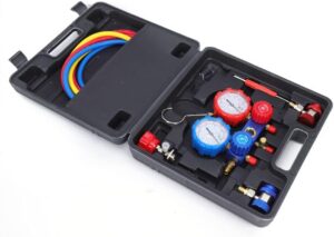 Manomètre R410A/R134A collecteur 2 voies 3 tuyaux 1,5m auto