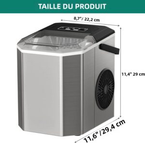 Machine à glaçons 6 min 9 glaçons/cycle - Acier inoxydable