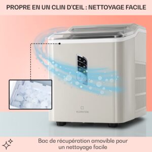 Machine à glaçons Klarstein 1,5L autonettoyante jusqu'à 12kg