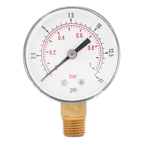 Mini-manomètre basse pression BSPT 0-1 bar (0-15 psi)