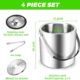 Seau à glace Sprifityy inox isolé 3.2L avec couvercle, pince