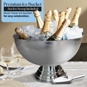 Seau à glace 12 L inox argenté isotherme avec pelle