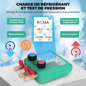 Kit recharge climatisation voiture digital manomètre R134A