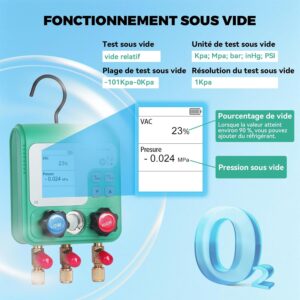Kit recharge climatisation voiture digital manomètre R134A