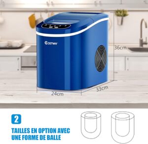 Machine à glaçons COSTWAY 12kg/24h, réservoir 2,2L
