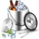 Seau à glace Sprifityy inox isolé 3.2L avec couvercle, pince