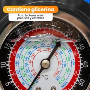 Manomètre glycérine R22/R134a/R410 anti-vibrations