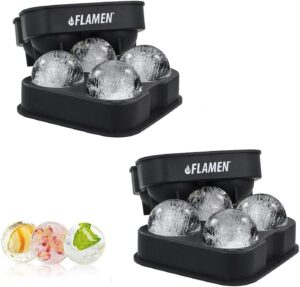 Bac à glaçons Flamen 2 sphériques jumbo en silicone sans BPA