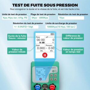 Kit recharge climatisation voiture digital manomètre R134A