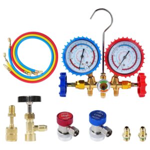 Manomètre de réfrigérant - kit robinet+tuyau R134A, R12