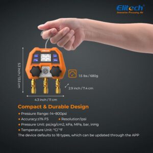 Manomètre frigorifique numérique Elitech DMG-4B MAJ OTA