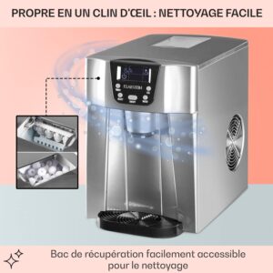 Machine à glaçons Klarstein 2 L, jusqu'à 12 kg, comptoir
