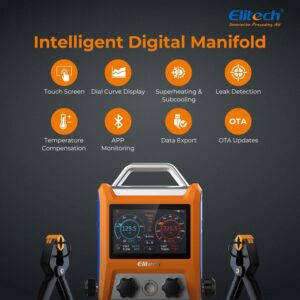 Manomètre réfrigérant Elitech EMG-40V 4 voies - Température