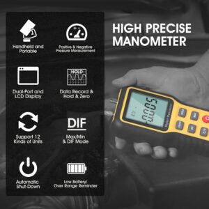 Manomètre numérique pression diff. ±20,68 kPa, enregistrement