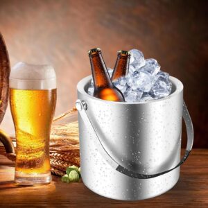 Seau à glace Sprifityy inox isolé 3.2L avec couvercle, pince