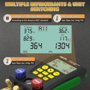 Manomètre numérique de réfrigération 89 réfrigérants