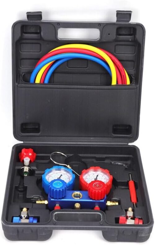 Kit recharge climatisation R134a/R410a/R404a avec jauge