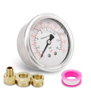Manomètre 60 mm 0-14 bar (0-20 Manomètre 60 mm 0-14 bar (0-200 PSI) BSP 1/4 axial