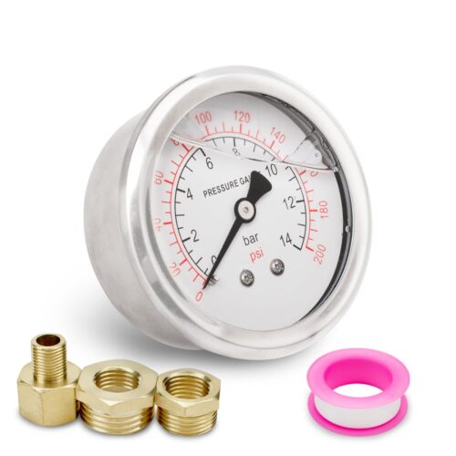 Manomètre 60 mm 0-14 bar (0-200 PSI) BSP 1/4 axial