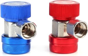 Connecteur climatisation R134a 2x coupleurs HP/LP 1/4" mâle