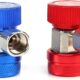 Connecteur climatisation R134a 2x coupleurs HP/LP 1/4" mâle