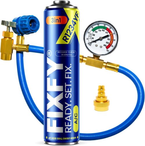 Kit recharge climatisation R1234YF 3-en-1 tuyau manomètre