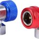Connecteur climatisation R134a 2x coupleurs HP/LP 1/4" mâle