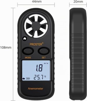 Anémomètre portable Proster LCD - Mesure vent et température
