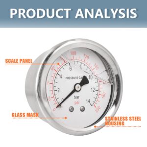 61c3TPMxMFL._SL1200_.jpg Manomètre 60 mm 0-14 bar (0-200 PSI) BSP 1/4 axial