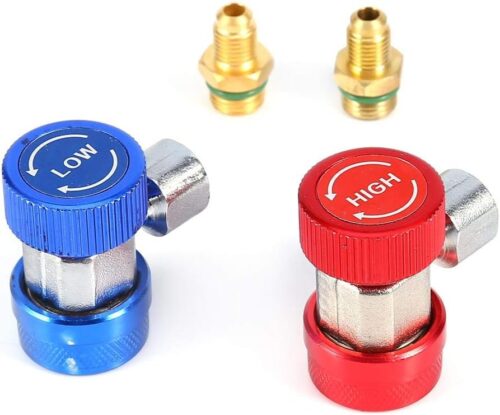 Connecteur climatisation R134a 2x coupleurs HP/LP 1/4" mâle