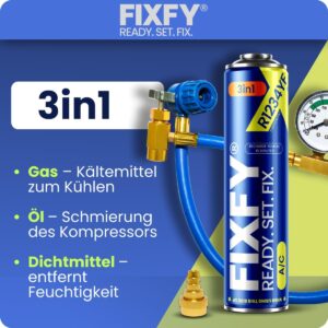 Kit recharge climatisation R1234YF 3-en-1 tuyau manomètre