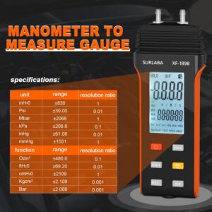 Manomètre pression différentiel numérique 30 psi, 11 unités
