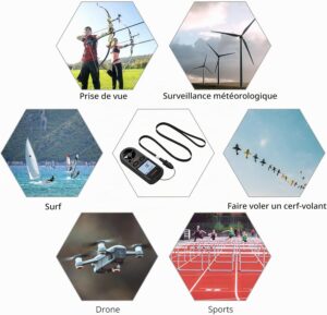 Anémomètre portable Proster LCD - Mesure vent et température