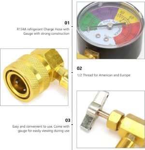 Tuyau de charge R134A Homoyoyo avec manomètre filetage 1/2