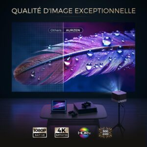 71ATV4YnqL._AC_SL1201_.jpg Vidéoprojecteur 4K AURZEN Boom 3, 500 ANSI, WiFi, Bluetooth
