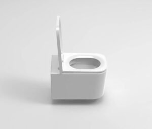 WC suspendu AICA sans bride, abattant soft-close blanc