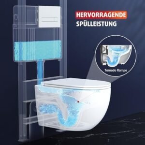 414ElCT4ekL._AC_.jpg WC suspendu Rainsworth sans bord 360° Superspin blanc