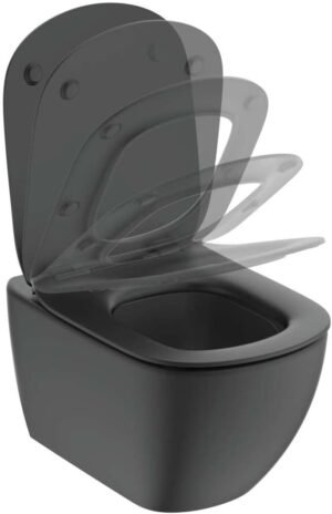 WC suspendu TESI Ideal Standard sans bride noir mat