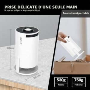 Vidéoprojecteur portable WiFi 6 Android TV BT5.2 HDMI USB