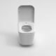 WC suspendu AICA sans bride, abattant soft-close blanc