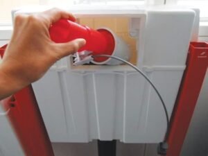 Mécanisme chasse d'eau Wirquin câble rouge/blanc WC suspendu